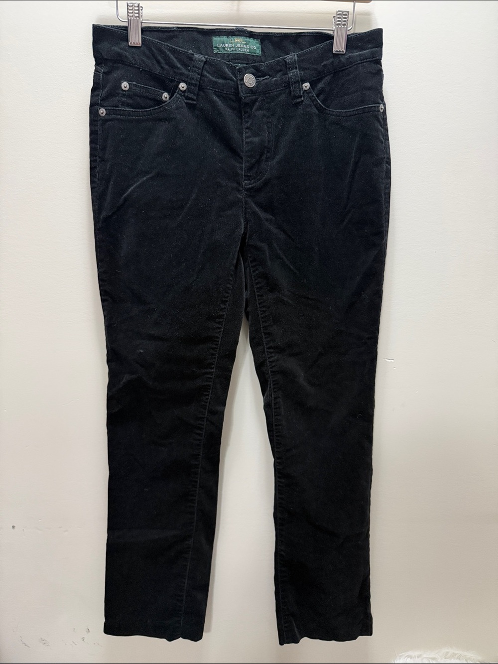 VINTAGE GL 90s  Ralph Lauren Black Corduroy Jeans Size 4, L37, Inseam 28 Midrise